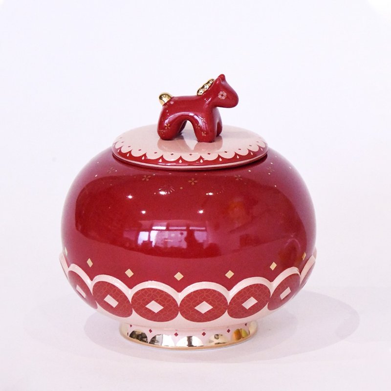 瓷林馬年小聚寶盆 - 擺飾/家飾品 - 瓷 紅色