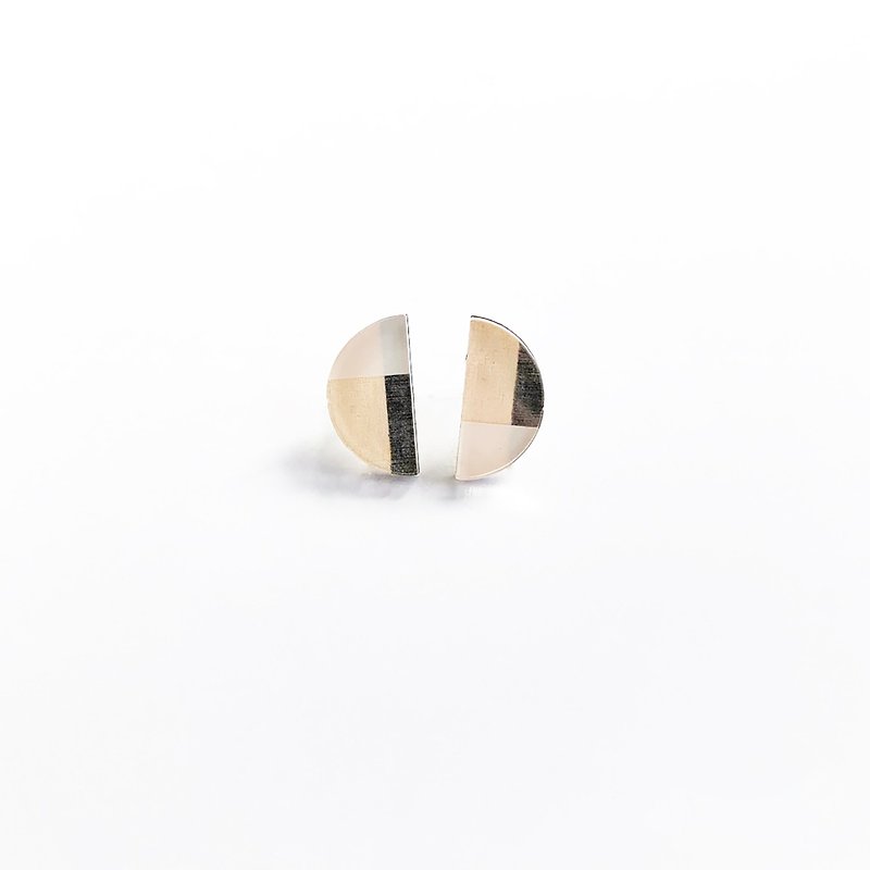 2 color half Clip-On - Earrings & Clip-ons - Wood Black