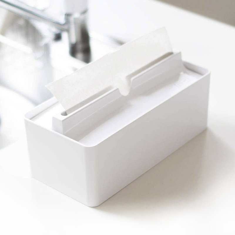 Japan OKA fill+fit wide drop-down Tissue Box - กล่องทิชชู่ - วัสดุอื่นๆ ขาว