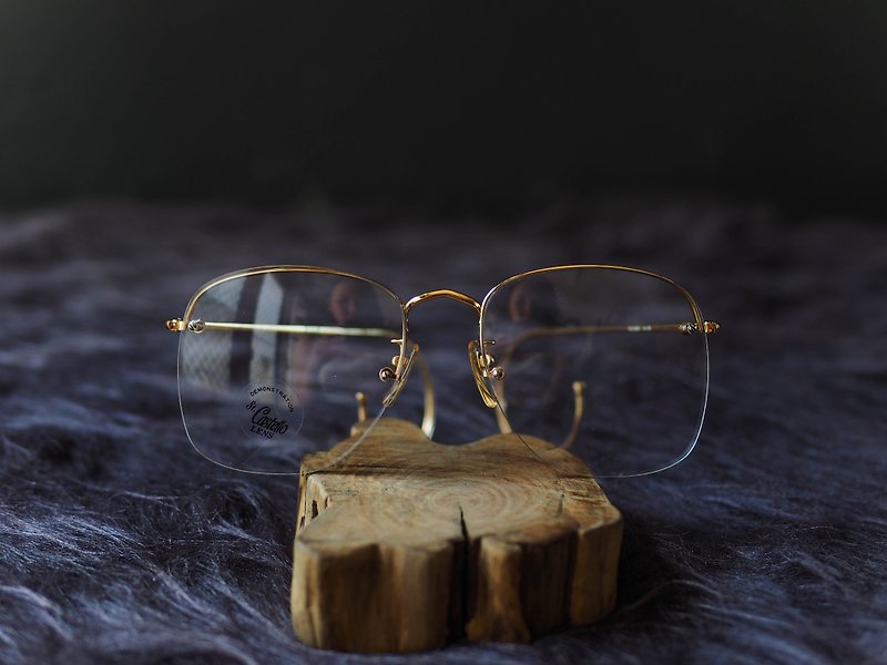 河水山 - 和歌山性格經典耳勾式 金絲鏡方框眼鏡 Japan 日本好學生 方框 / glasses - 眼鏡/眼鏡框 - 其他金屬 黃色