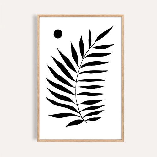 硬石製畫 Ins Design 靜葉之境 Still in Fern / 現代抽象植物掛畫 / 藝術無框輸出