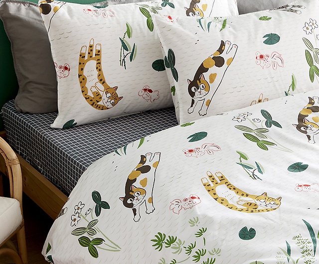 Goldfish Cat Pillowcase Duvet Cover, Original Duvet Covers King Cotton