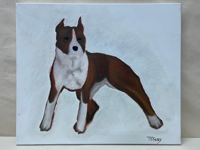 Customized/Stafford Bull Terrier/Oil Painting/Art Decoration - Posters - Linen 