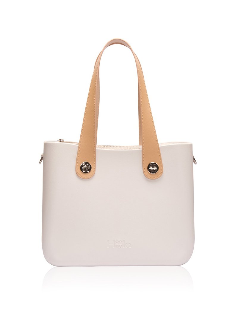 Alma Tote Bag Eggshell White Lightweight Waterproof Casual Bag Alma EW0001 - กระเป๋าถือ - วัสดุกันนำ้ ขาว