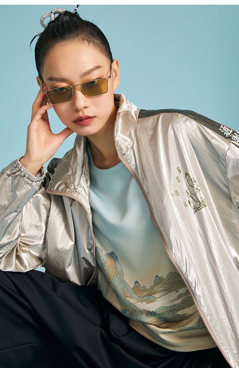 Meridian/New Chinese Style Printed Sports Jacket - เสื้อแจ็คเก็ต - เส้นใยสังเคราะห์ หลากหลายสี