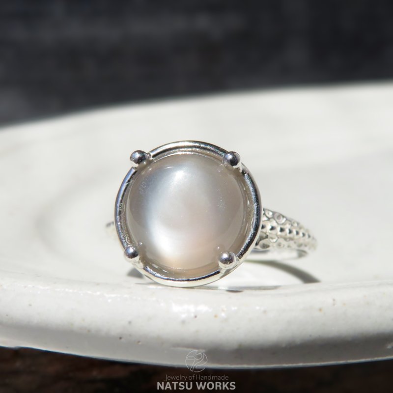 グレー ムーンストーン リング / Gray Moonstone Ring - 戒指 - 寶石 灰色