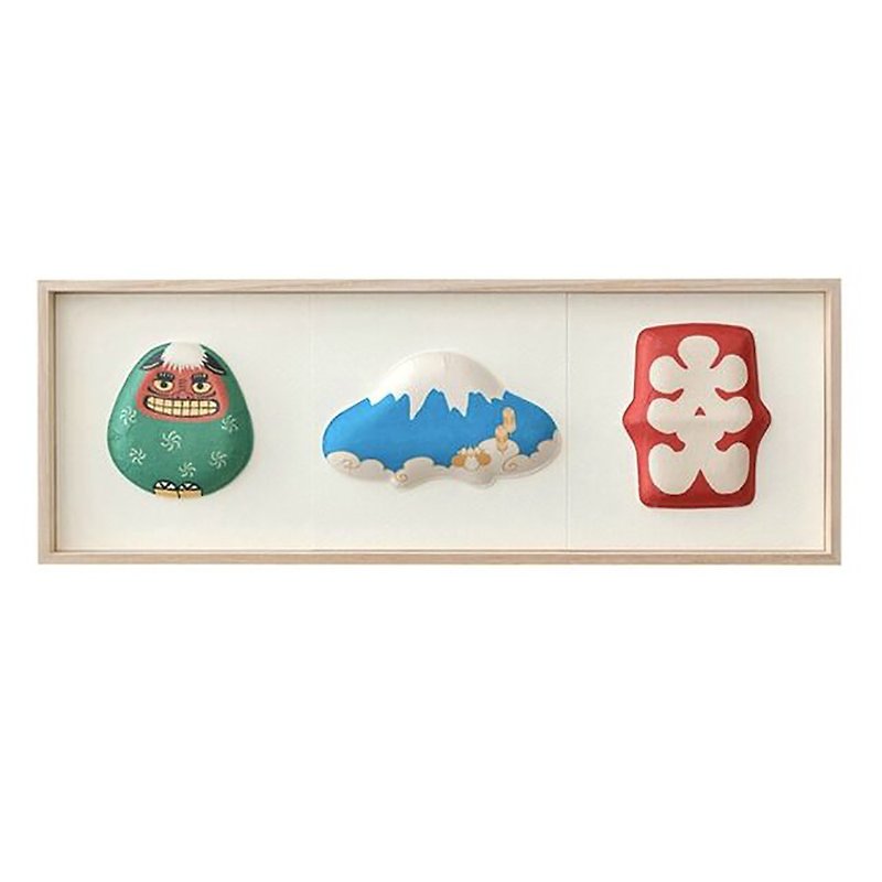 Washi Wall Decoration-3 kinds of Fukura,lion dance, Mt. Fuji, Oiriri - Wall Décor - Paper 