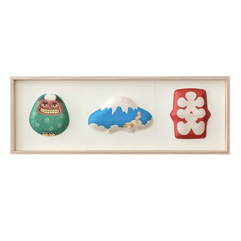 Washi Wall Decoration-3 kinds of Fukura,lion dance, Mt. Fuji, Oiriri - Wall Décor - Paper 