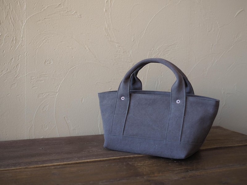 Tote with lid only S (Smokey gray) - Handbags & Totes - Cotton & Hemp 