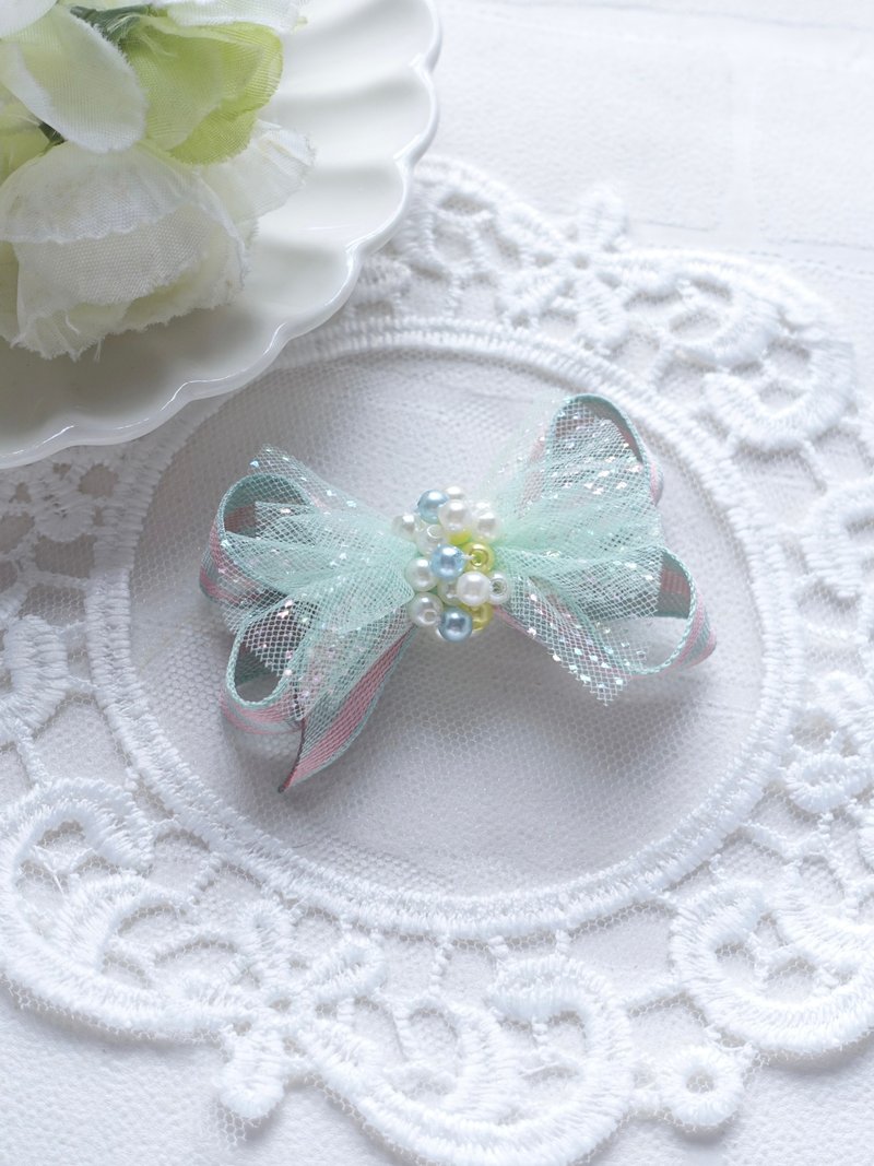 拼色絲帶製作 蝴蝶結頭飾 髮夾  髮圈  。 送禮自用  D款 - 髮夾/髮圈 - 其他材質 