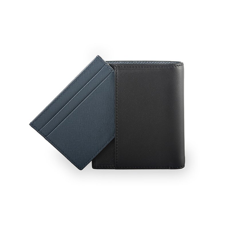 Warren Vertical Wallet w/ Detachable Leather Card Holder (RFID) - Black - Wallets - Genuine Leather Black
