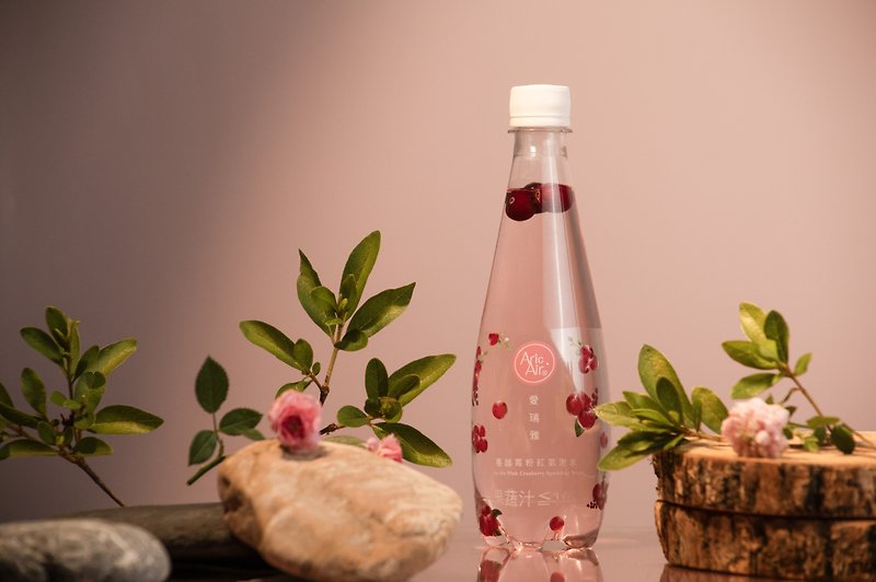 Aria Cranberry Pink Sparkling Water Cranberry Sparkling Water/475ml/24 Bottles - Fruit & Vegetable Juice - Plastic Pink