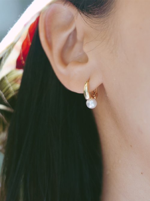 COCONUTSEA 椰子海飾品 繫心情結珍珠純銀耳環 Knot Pearl Earrings