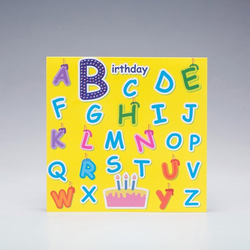 【GFSD】Rhinestone Boutique-Handmade Letters Birthday Card - Cards & Postcards - Paper Yellow