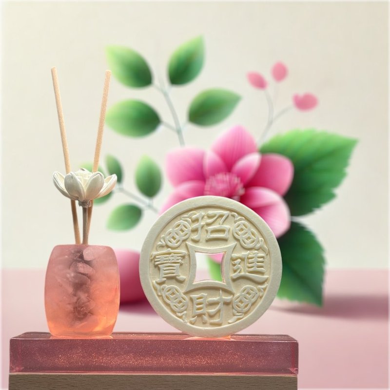 Ancient Coin Aroma Stone Ornament - Lighting - Resin Pink