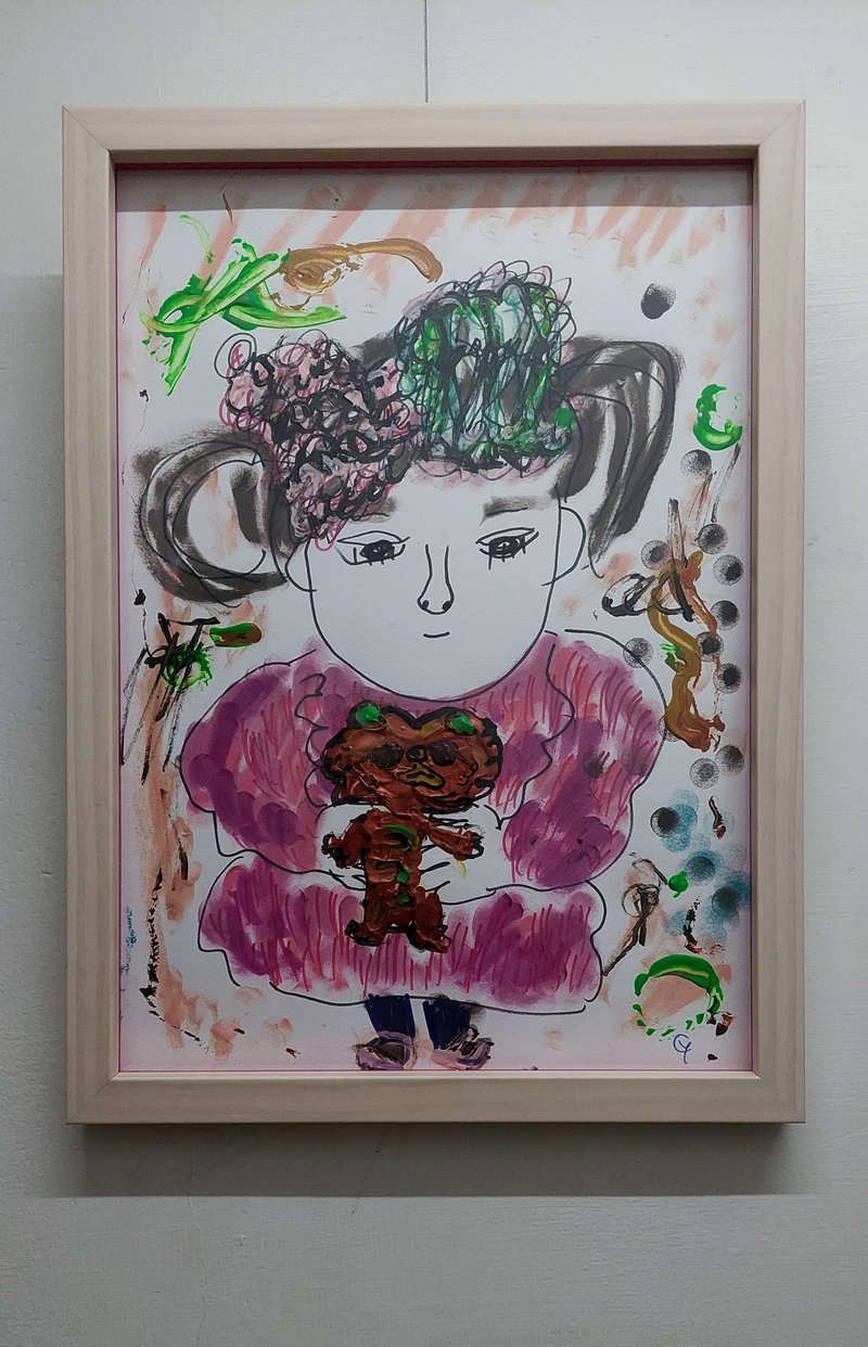 露西與餅乾熊 - 海報/掛畫/掛布 - 紙 粉紅色