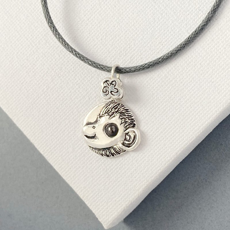 Little black monkey 925 Silver necklace silver925 - สร้อยคอ - เงินแท้ สีเงิน