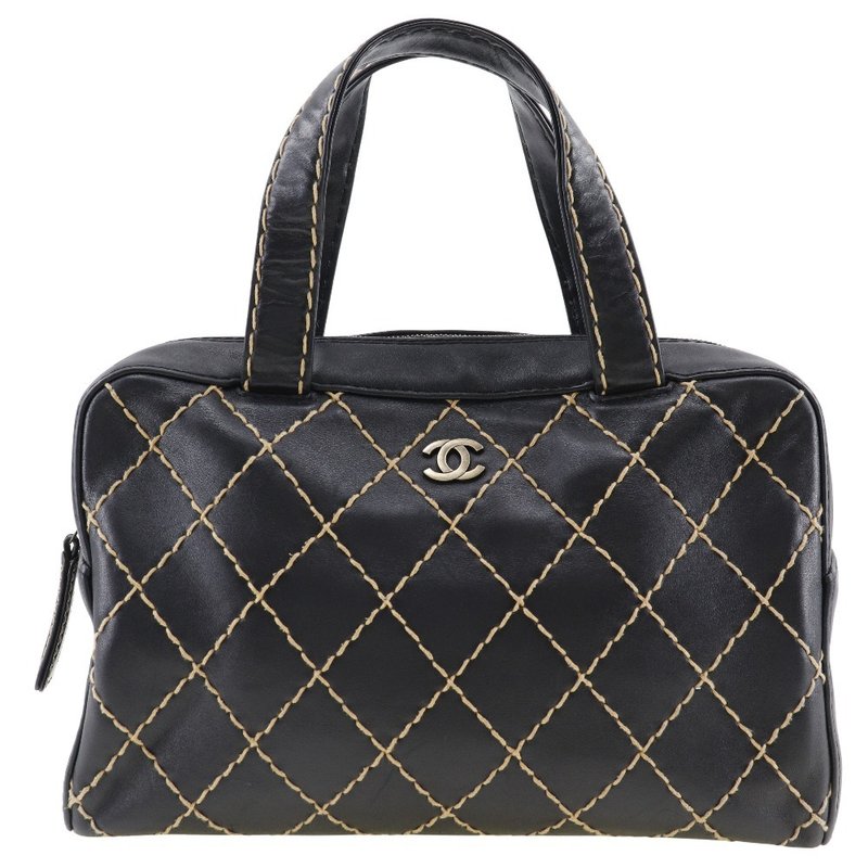 【日本直送】シャネル CHANEL ワイルドステッチ ハンドバッグ ココマーク カーフ 黒 レディース【中古】 - 手提包/手提袋 - 真皮 黑色