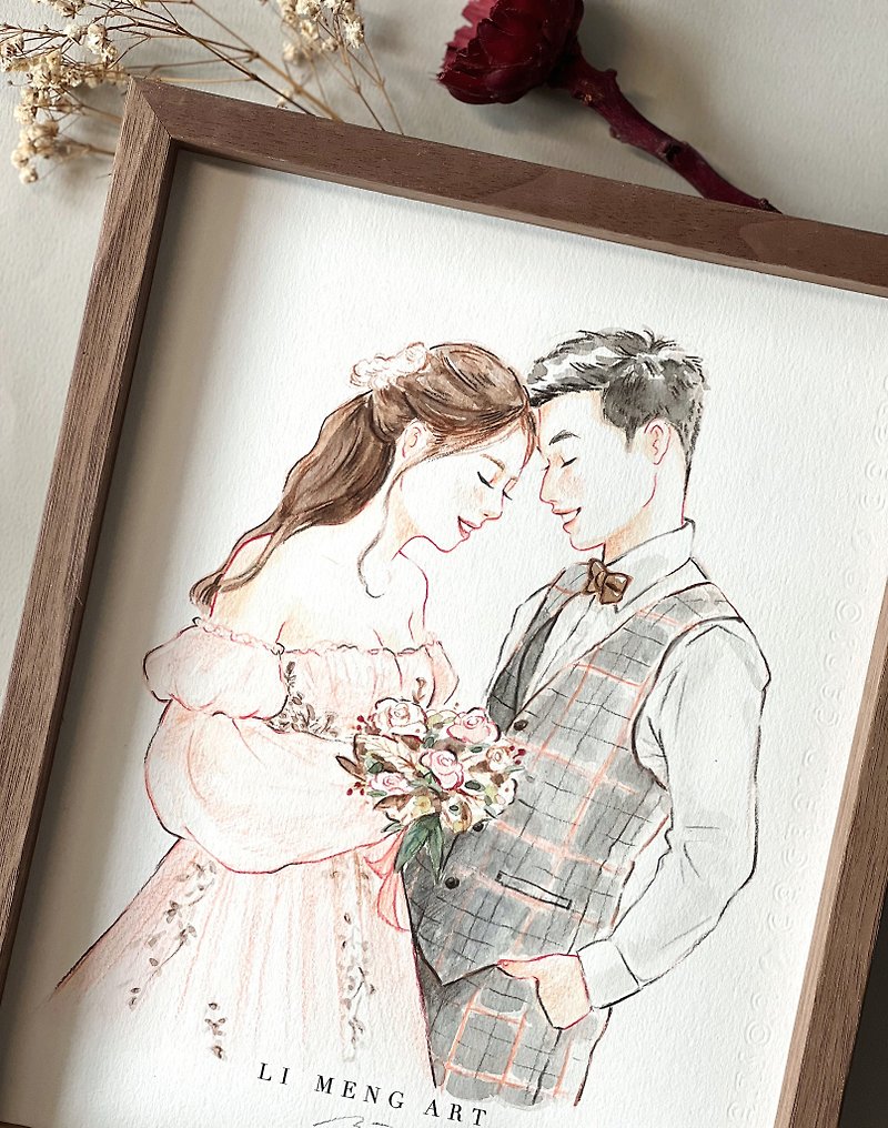 Wedding dress-like painting | Customized gifts/hand-painted/wedding/watercolor [Dianhua coupons] - Wedding Invitations - Paper 
