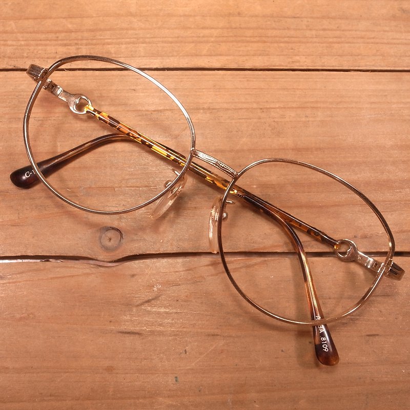 Old bones gold round frame metal frame L antique vintage - Glasses & Frames - Other Metals Gold