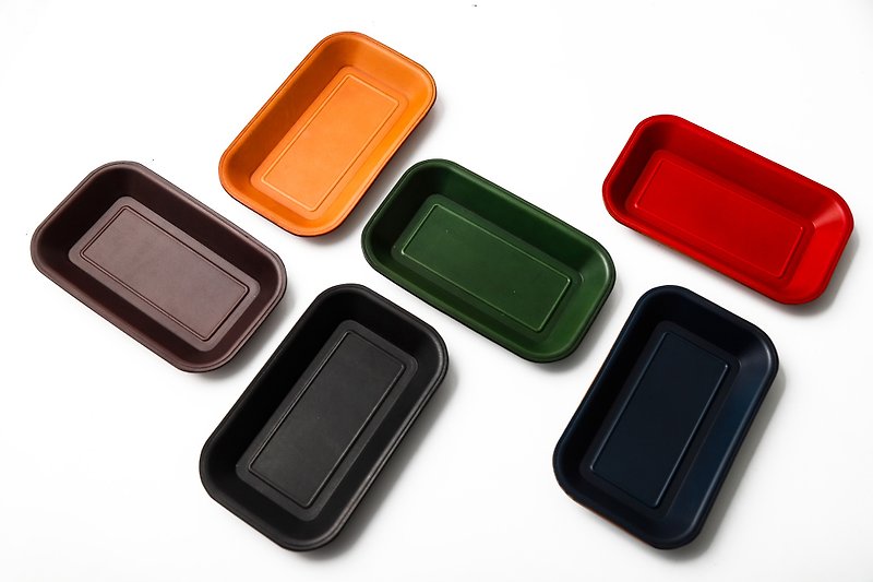 WUTA square tray storage tray storage tray Italian vegetable tanned leather - กล่องเก็บของ - หนังแท้ 