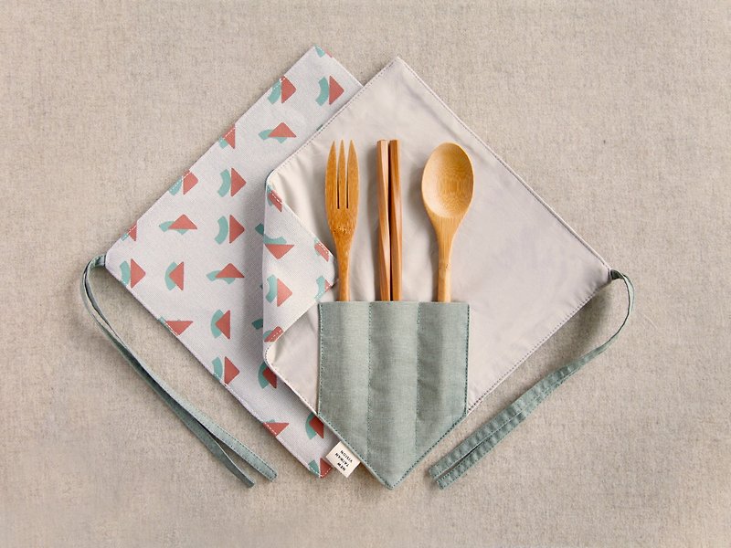 [One corner chopstick set] - 呛辣白 - Cutlery & Flatware - Cotton & Hemp White
