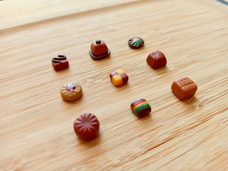 Mini Chocolate Soft Ceramic Ear Studs - Earrings & Clip-ons - Pottery Brown