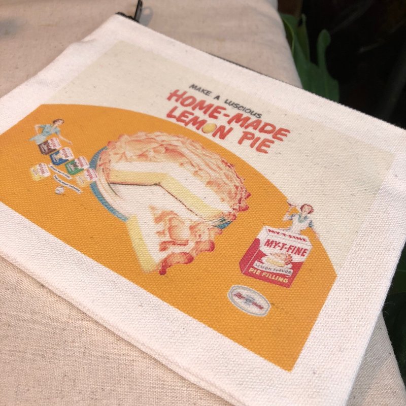 美式復古風格 PIE 小帆布包 - 化妝包/收納袋 - 聚酯纖維 多色