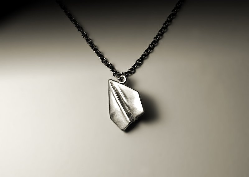 Origami Airplane Necklace - Necklaces - Other Metals Silver