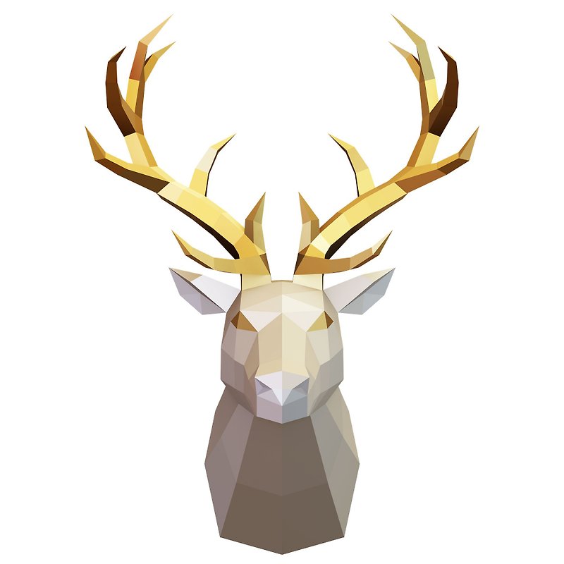 DIY Polygonal Deer Trophy (printable pdf template). Papercraft Animals