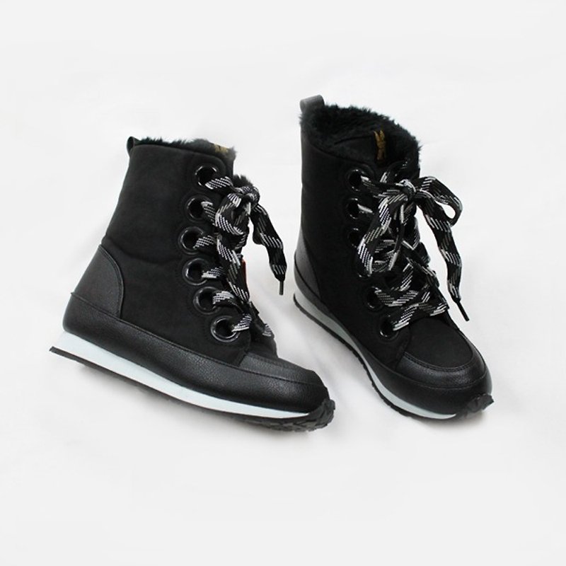 休閒韓版冬靴 – 百搭黑 - 女款休閒鞋 - 其他材質 黑色