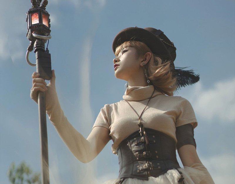 Steampunk Retro Pirate Style Coffee Fishbone PU Leather Corset Belt - อื่นๆ - วัสดุอื่นๆ สีนำ้ตาล