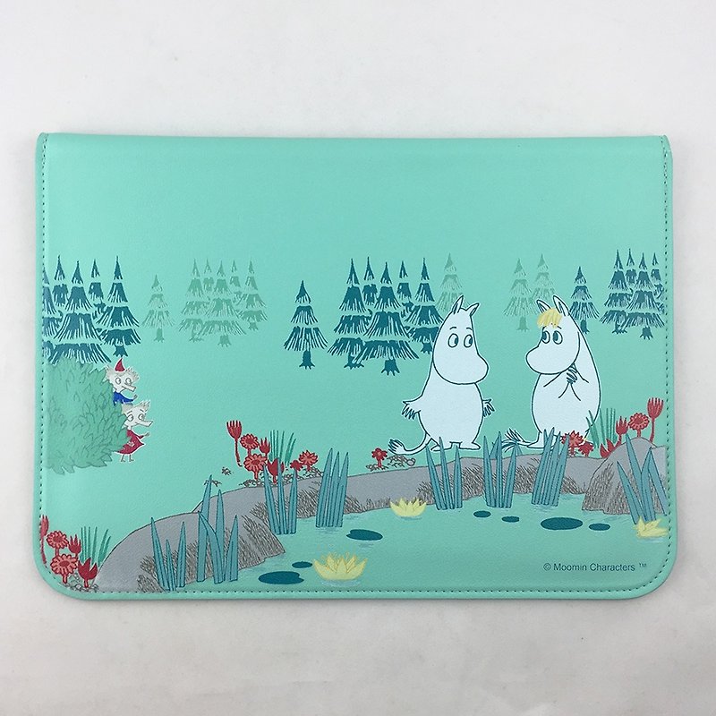 Moomin 噜噜 米 Genuine authorized -3C protective holster (light green) [Lake on the lake] 39 * 27cm - Tablet & Laptop Cases - Genuine Leather Green