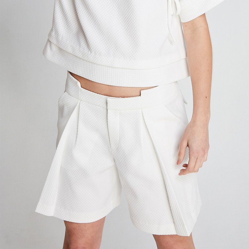 設計款白褲裙(FIT1701PT01WH) - 女長褲 - 聚酯纖維 白色