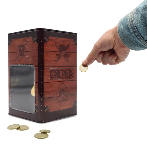 美品★ワンピース　貯金箱　振分け機能付き ワンピース ONE PIECE 貯金箱 鍵付き 小物入れ 缶 - メルカリ