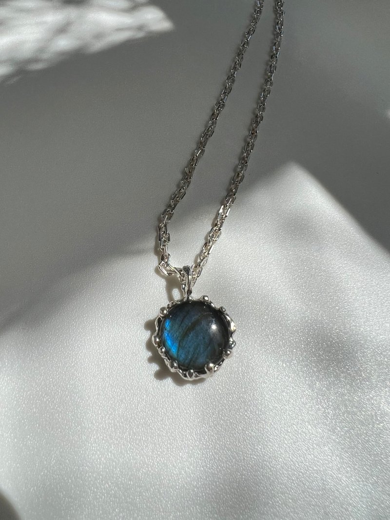 Labradorite 拉長石墜 純銀項鍊 - 項鍊 - 半寶石 藍色