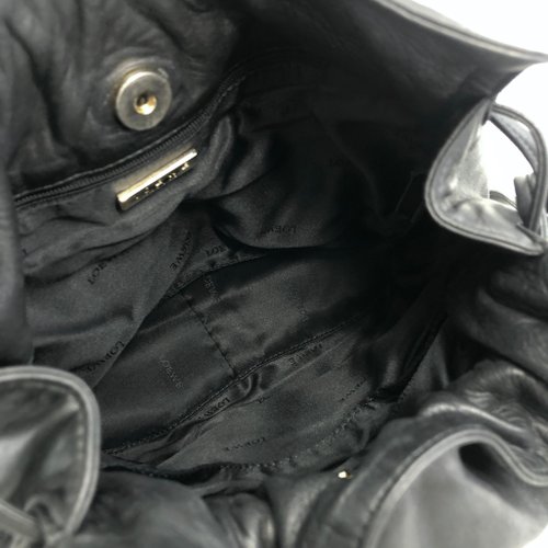 極美品■LOEWE 【XL】ラムレザー シャツジャケット ブラック アナグラム 極美品□LOEWE 【XL】ラムレザー シャツジャケット ブラック