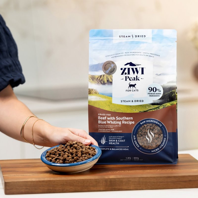 [Cat Staple Food] ZIWI Peak Beef and Cod Flavor Slightly Steamed Series Cat Food Cat Feed - อาหารแห้งและอาหารกระป๋อง - อาหารสด 