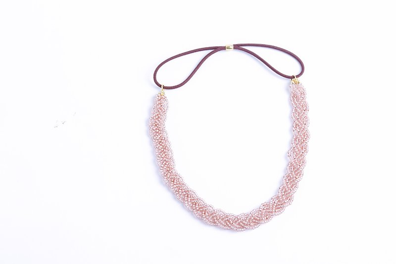 beads headband　clear pink - Hair Accessories - Rubber Pink