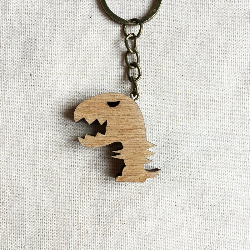 Dinosaur KeyRing 【L/A】 - Keychains - Wood White