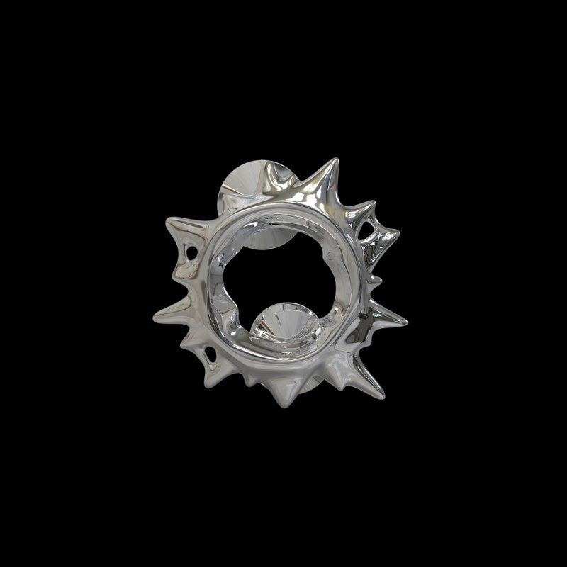 彈孔金屬鑄造別針 Bullet Hole Casting Pin - 徽章/別針 - 其他金屬 銀色