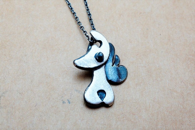 Sterling silver ~ Feifei cat kitten necklace (a pair of 2400 yuan) - Necklaces - Silver Silver