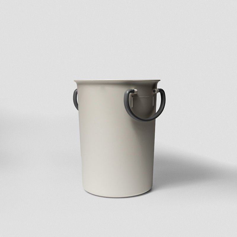 Multi-item discount-L size matte double-ear trash can without lid, trash can, recycling bin, made in Taiwan - Trash Cans - Plastic White