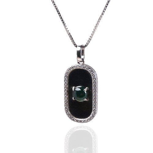 瓔珞珠寶盒 E.L.Jewelry Box 冰種老坑綠翡翠蛋面項鍊 925純銀 | 天然緬甸玉A貨翡翠 | 送禮