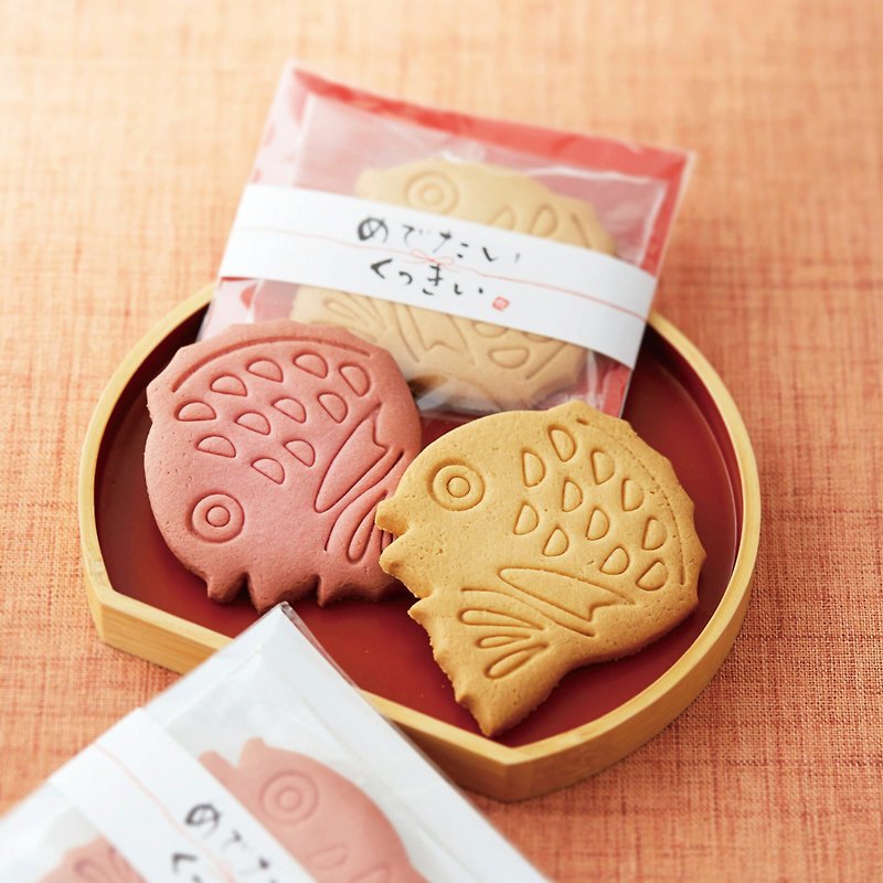 2024婚禮推薦鯛魚形紅白餅乾Medetai cookie - 零食/點心 - 塑膠 多色