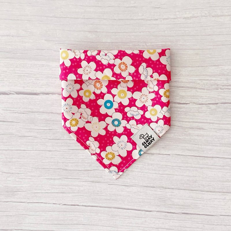 Pink Floral: Dog and Cat bandana - Collars & Leashes - Other Materials 