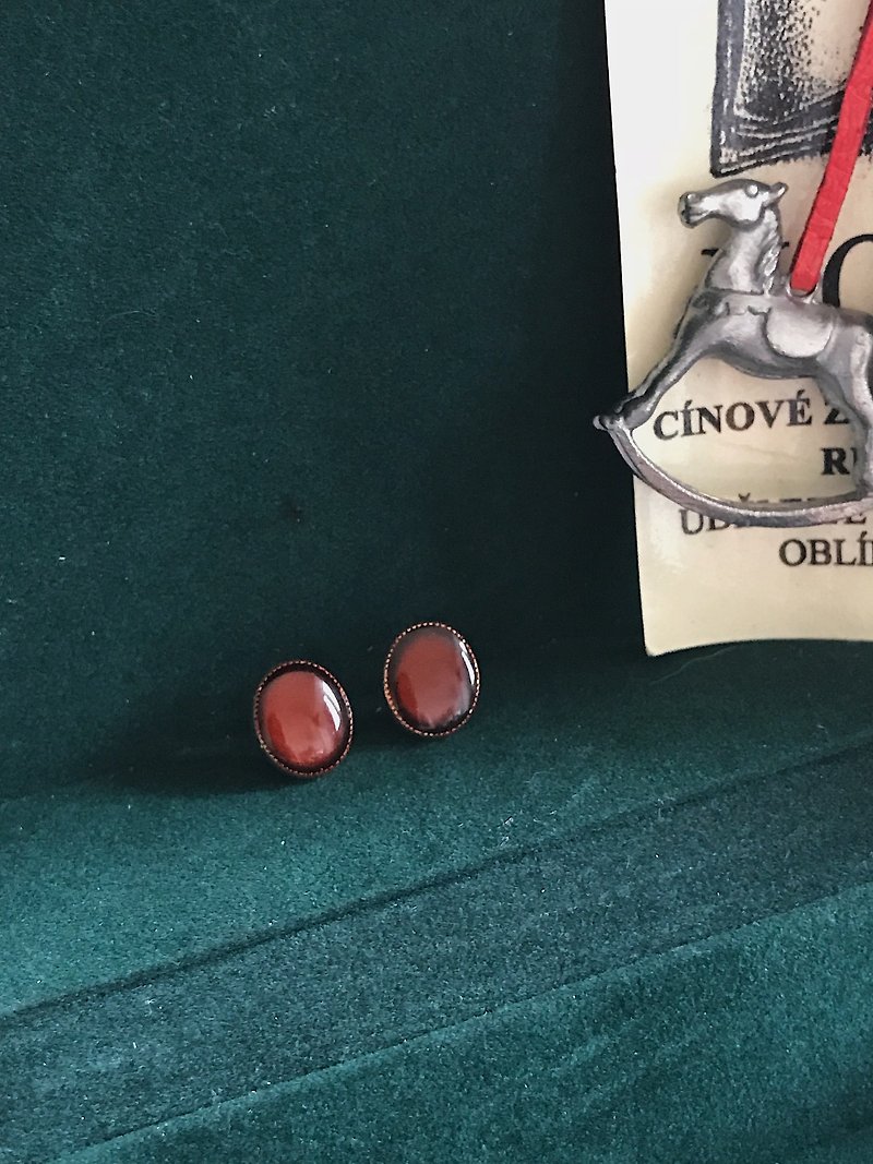 神奇小魔豆-紅 - 耳環/耳夾 - 其他金屬 紅色
