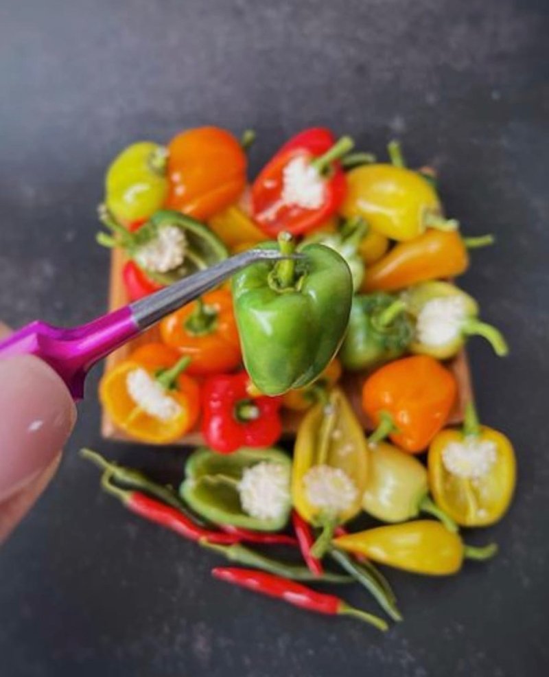 Polymer clay peppers. TUTORIAL miniature. Mini food. Fake vegetables. jewelry - 線上教學/教學影片 - 其他材質 