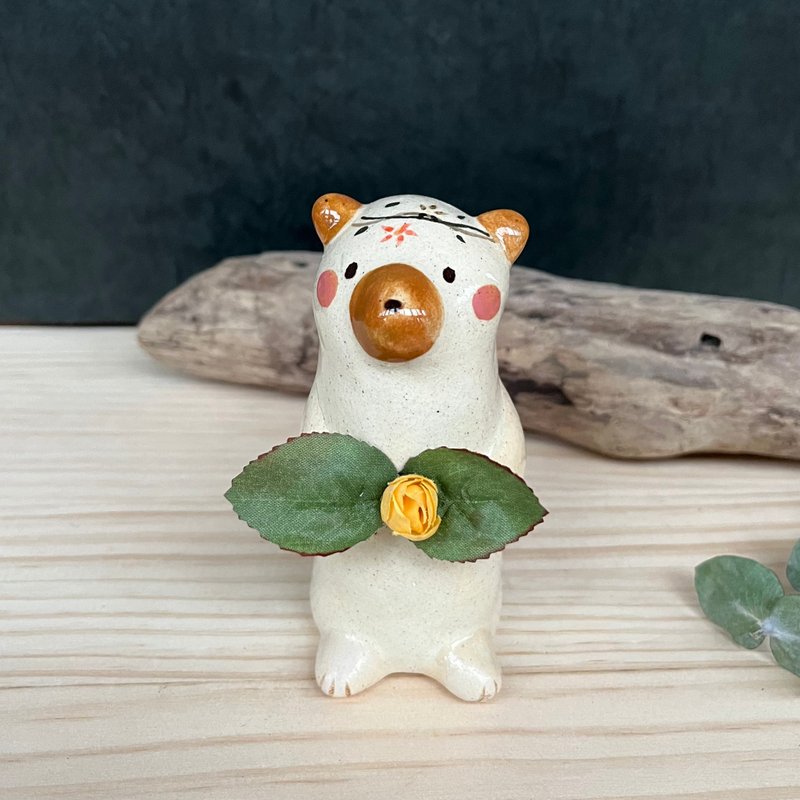 A Lu  小熊花器/擺飾/禮物 手作手繪 原創僅此一件 - 擺飾/家飾品 - 陶 多色