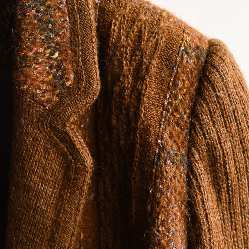 【蛋植物古著】雪國花佃針織花呢古著西裝外套 - 女裝外套/大衣 - 羊毛 